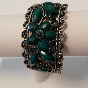Green and Silver Cuff Bracelet
